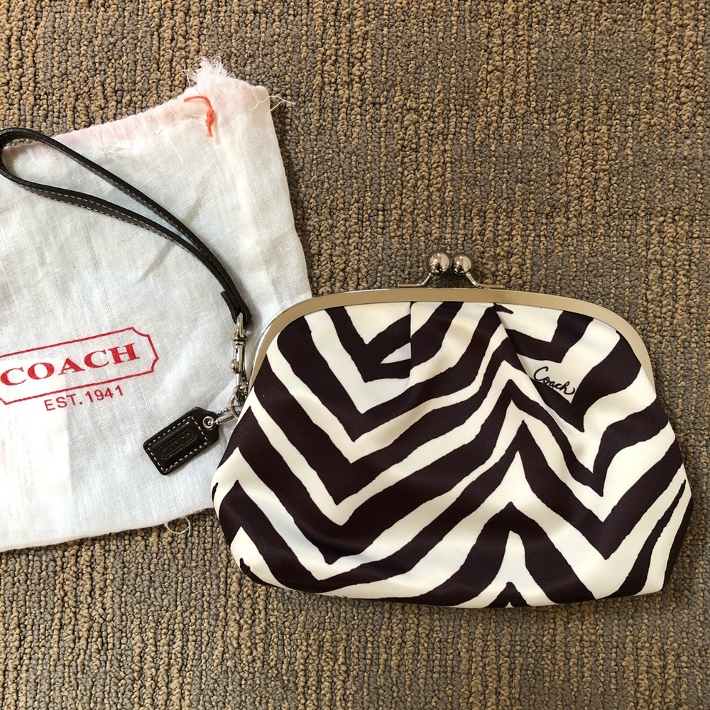 Coach Zebra Print Clutch Wristlet